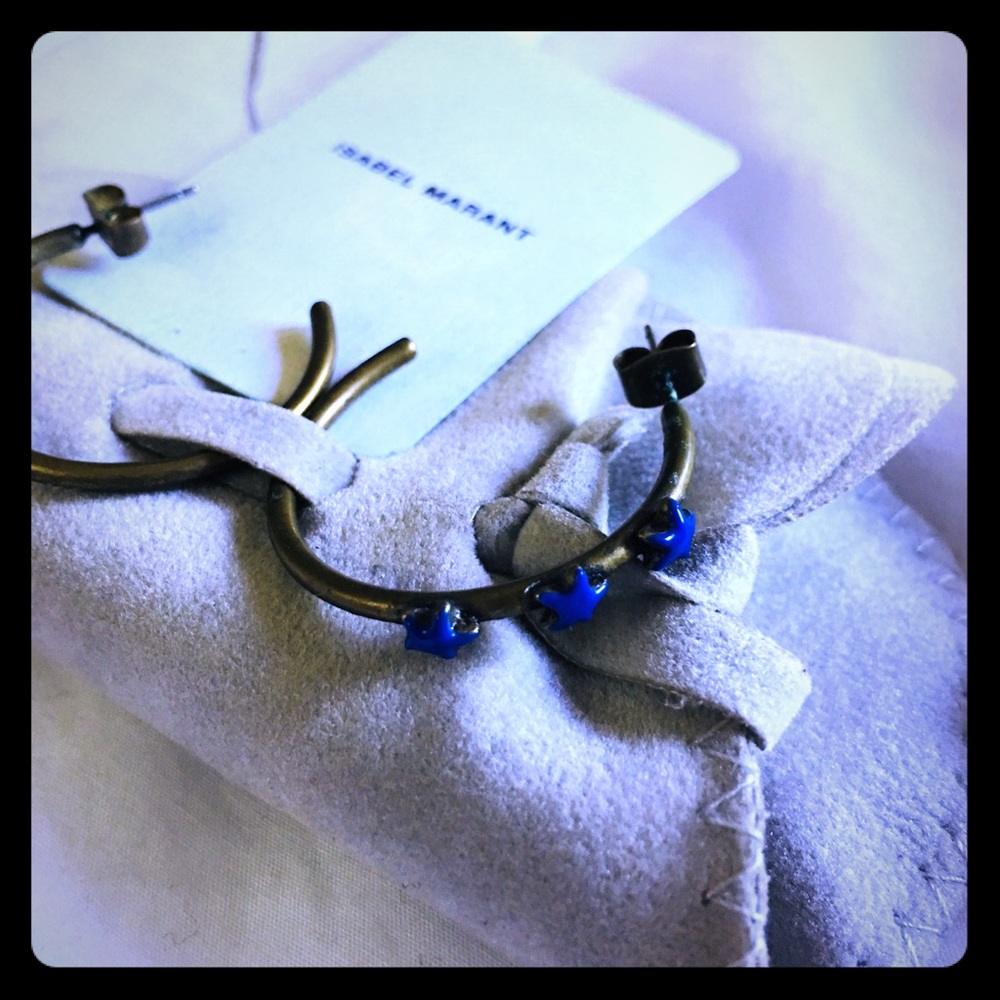 ISABEL MARANT brass hoops with stars